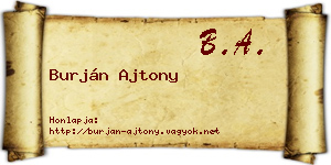 Burján Ajtony névjegykártya